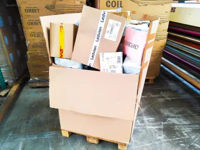 Pallet Postpakketten 149 kg – kavel bij Auctim