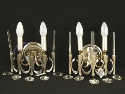 Gaetano Sciolari - Set van 2 'Ovali' Wandlampen - Italië - Jaren 70 – kavel bij De Kringwinkel, Antwerpen