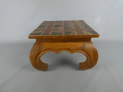 Houten bankje met Union Jack motief – kavel bij De Kringwinkel, Diest