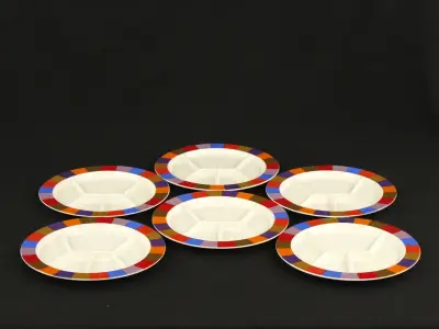 Set van 6 Villeroy & Boch “Santiago” fondueborden – kavel bij De Kringwinkel, Antwerpen