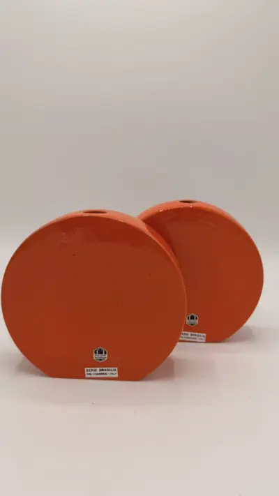 Italiaanse Design vazen- feloranje Space Age – kavel bij De Kringwinkel, Dendermonde
