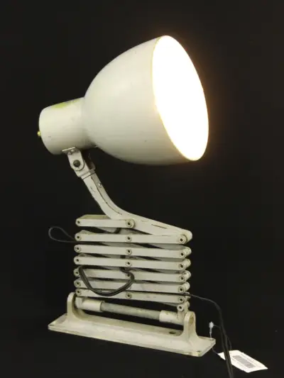 Vintage industriële schaar- of harmonicalamp - verstelbaar metalen wandmodel - midden 20e eeuw – kavel bij De Kringwinkel, Antwerpen
