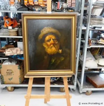 Bohdan Piasecki olieverfschilderij uit de traditionele serie – kavel bij ProVeiling, Wageningen