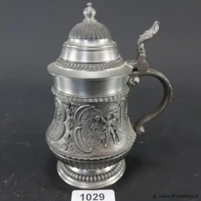 Tinnen bierkrug (ook wel bierstein genoemd) – kavel bij ProVeiling, Nederland