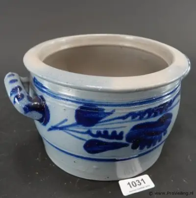 Traditionele Keulse pot (of boterpot) van geglazuurd steengoed (gres) – kavel bij ProVeiling, Nederland