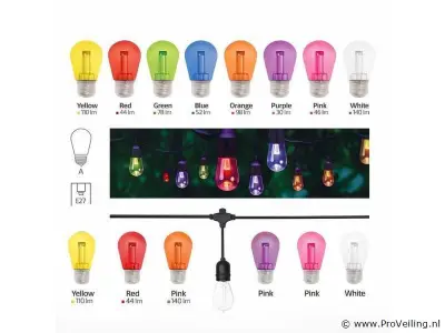 80 x ST45 Filament Shockproof LED Lampen – 5 Kleuren – E27 – kavel bij ProVeiling