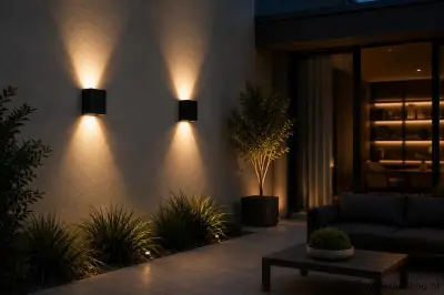 6 x LED Buiten Wandlamp – 4W – 4200K Neutraal Wit - Zwart – IP65 – SEKOYA – kavel bij ProVeiling