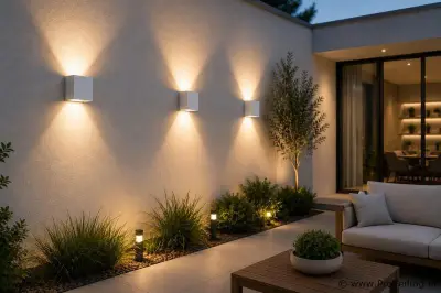6 x LED Buiten Wandlamp – 4W – 4200K Neutraal Wit - Wit – IP65 – SEKOYA – kavel bij ProVeiling