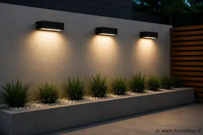 6 x LED Buiten Wandlamp – 9W – 4200K Neutraal Wit - Zwart – IP65 – ANDIZ – kavel bij ProVeiling