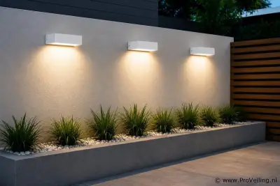 6 x LED Buiten Wandlamp – 9W – 4200K Neutraal Wit - Wit – IP65 – ANDIZ – kavel bij ProVeiling