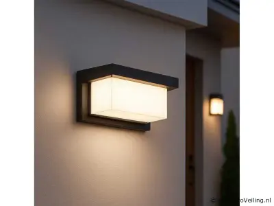 4 x LED Wandlamp – 12W – 3500K Neutraal Wit – IP54 – Zwart – SAW-02 – kavel bij ProVeiling