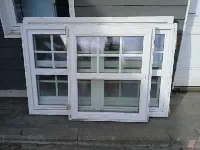 (5x) Pvc draai en kipramen – kavel bij Auctim, Waregem