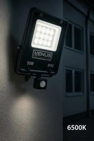 5 x LED Schijnwerper 50W met Bewegingssensor – 6500K Koud Wit – IP65 – FLAG-50 – kavel bij ProVeiling