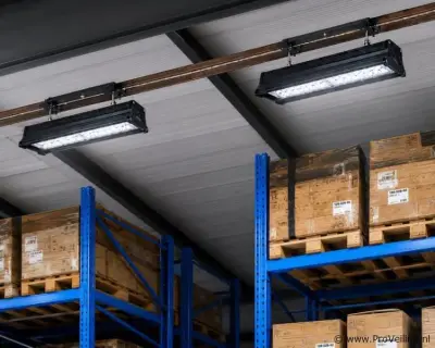 6 x LED Industriële Hanglamp 100W – 6400K Koud Wit - Zwart – IP20 – PYRAMID-100 – kavel bij ProVeiling