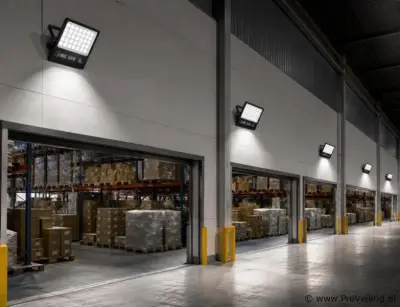 2 x LED Floodlight 600W – 6400K Koud Wit - Zwart – IP65 – BORNEO-600 – kavel bij ProVeiling