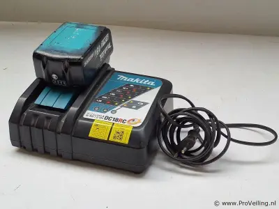 Makita Acculader DC18RC T incl. Accu 5.0Ah, 18V Lithium-ion – kavel bij ProVeiling, Waddinxveen