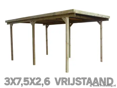 Carport vrijstaand - 750x300x260cm – kavel bij ProVeiling, Hamont