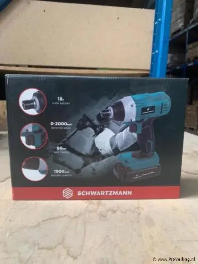 Schwarzmann accuboormachine 18V - 80Nm Incl. koffer – kavel bij ProVeiling