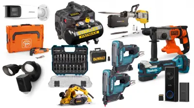 Set van 80 producten - Beveiliging, Elektrisch gereedschap, Gereedschap - Ring, Hikvision, Makita – kavel bij Stocklear
