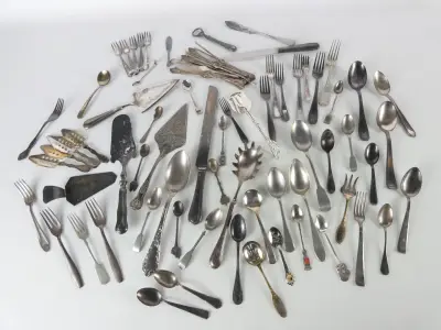 Gemengd lot verzilverd bestek – kavel bij De Kringwinkel, Heverlee