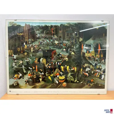 Nur Abholung: Poster Flämische Kirmes Brueghel – kavel bij Justiz-Auktion, Augsburg