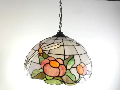 Grote Tiffany-stijl Hanglamp – Lucide Belgisch Design – Ø 43 cm – kavel bij De Kringwinkel, Heverlee