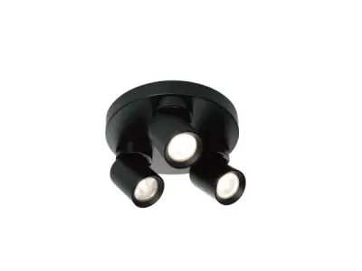 2x Rond GU10 Opbouwspot Armatuur triple cilinder zand zwart – kavel bij XL Auctions