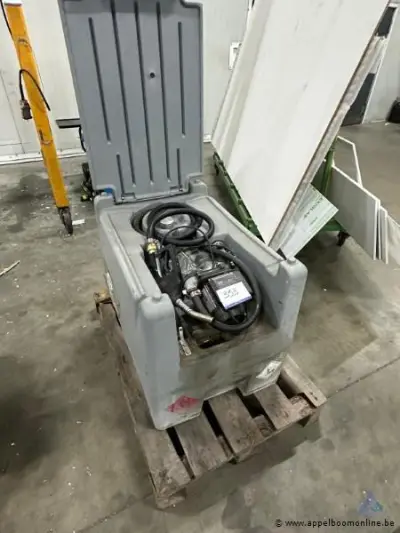 Mobiele brandstoftank ATS, met PIUSI pomp, bouwjaar 2020, 230 V, serienummer F00730000. Werking niet gekend – kavel bij Appelboom
