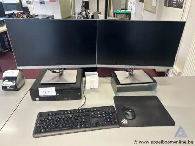 Computerwerkstation bestaande uit een HP Z2 desktop computer met Intel Core i7 processor, twee HP monitoren, een HP toetsenbord, een SteelSeries mu… – kavel bij Appelboom