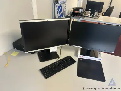 Computerwerkstation HP Z2 met Intel Core i7 processor, inclusief HP monitor, Iiyama monitor, Logitech toetsenbord en SteelSeries muismat. Werking n… – kavel bij Appelboom