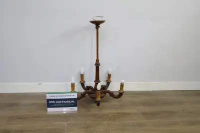 Antieke Houten Hanglamp' – kavel bij GSD Auctions, Zoeterwoude