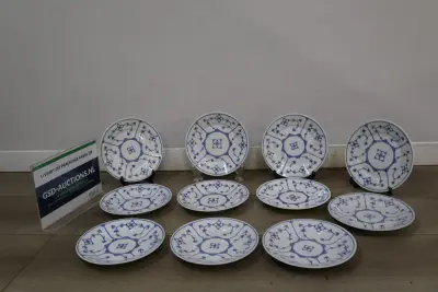 Set van 10 klein blauw-wit porseleinen bordjes – kavel bij GSD Auctions, Zoeterwoude