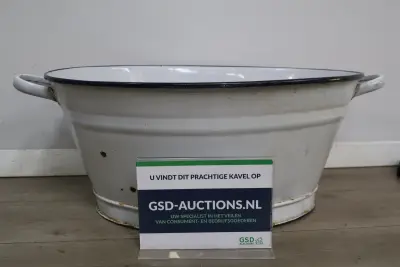 Witte geëmailleerde grote teil – kavel bij GSD Auctions, Zoeterwoude