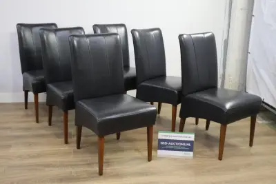 Set van 6 zwarte eetkamerstoelen – kavel bij GSD Auctions, Zoeterwoude
