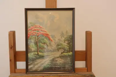 Aquarel van Indonesisch Landschap – kavel bij GSD Auctions, Zoeterwoude