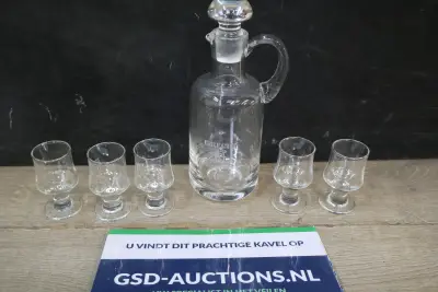 Dureche drankset met karaf en 5 glazen – kavel bij GSD Auctions, Zoeterwoude