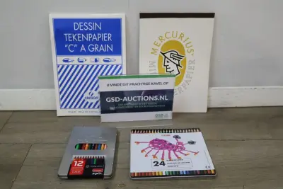 Tekenpapier en kleurpotloden – kavel bij GSD Auctions, Zoeterwoude