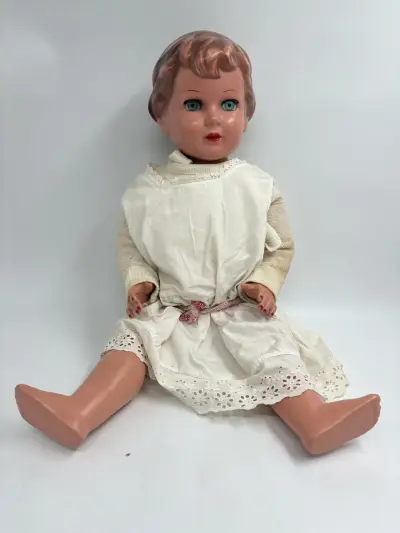 Grote antieke Schildkröt pop met geluidsmechanisme – Model 64 – Celluloid / Hard plastic – kavel bij De Kringwinkel, Gent