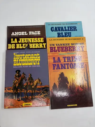 Set van 6 vintage hardcover stripboeken 'Blueberry' – Charlier & Giraud (Dargaud / Lombard / Novedi) – kavel bij De Kringwinkel, Gent