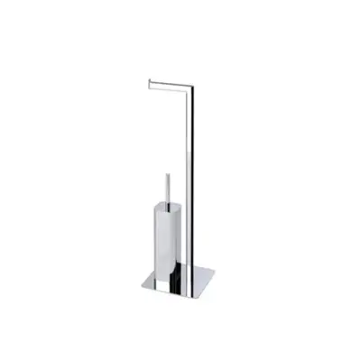 2x WC-standaard met toiletrolhouder en toiletborstel Aquasanit, QV086DCR, chroom – kavel bij Onlineveilingmeester, Drunen