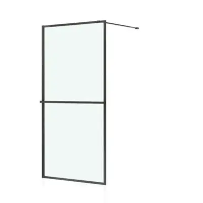 Walk-in douchewand Allibert, Milton, zwart glas – kavel bij Onlineveilingmeester, Drunen