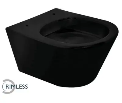 Wandcloset Hang Vesta Junior Wiesbaden, Hangtoilet Rimless, zwart – kavel bij Onlineveilingmeester, Drunen