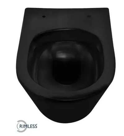 Wandcloset Hang Vesta Junior Wiesbaden, Hangtoilet Rimless, zwart – kavel bij Onlineveilingmeester, Drunen