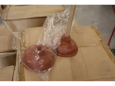Ca. 180x Gootsteenontstopper Xellanz, Anti stop WC, rood – kavel bij Onlineveilingmeester, Drunen