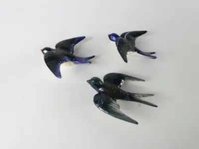 Set van 3 vintage keramische wandzwaluwen – kavel bij De Kringwinkel, Heverlee