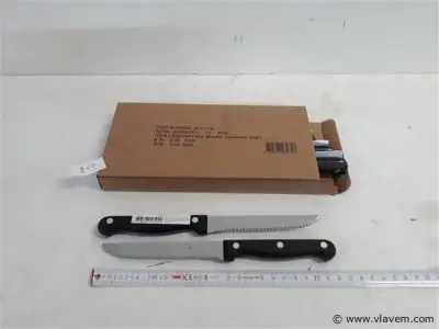 12 x Steakmes rvs – kavel bij Vlavem