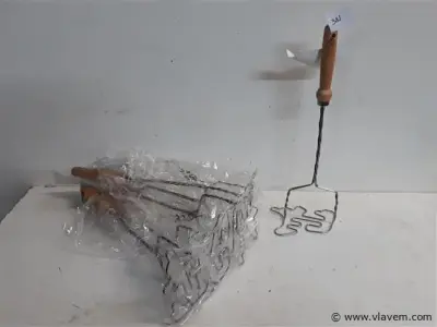 6 x Puree stamper houten handvat – kavel bij Vlavem