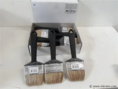 12 x Verfborstel plat 70 mm – kavel bij Vlavem