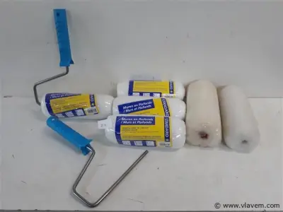 6 x Vervangrol voor muur en plafondverf 18 cm + 2 x beugel – kavel bij Vlavem