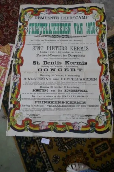 Affiche kermis Serskamp 1906 – kavel bij Vlavem